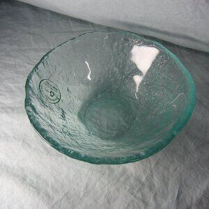 murero italy recycled blue textured glass bowl NWT (w2514)